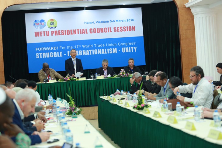 World Federation of Trade Unions’ Presidential Council session opens in Hanoi - ảnh 1